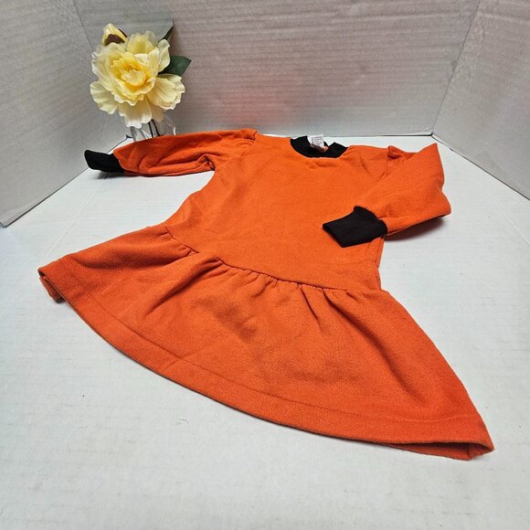 Girls Fleece long Sleeve Orange Black Fall Halloween Rabbit Skins 3 4 Made in US - Picture 1 of 9
